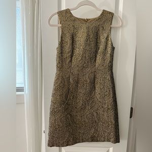 Ann Taylor Gold Fit & Flair Dress